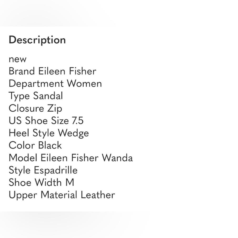 Eileen Fisher WANDA Black Strappy Espadrille Wedge Sandals - 7 1/2 NWOB - Picture 3 of 9